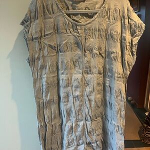 Flax designs Women's Textured Short Sleeve dress sage green